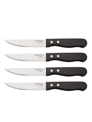 Hampton Forge Garrison Jumbo Steak Knife Set, Black, Set Of 4