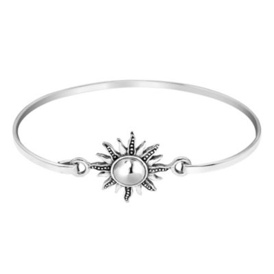 Aeravida Minimalist Summer Sunshine 925 Sterling Silver Bangle Bracelet