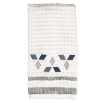 Skl Home Saturday Knight Ltd Cubes Collection High Quality Easily Fit And Diamond Pattern Hand Towel - 16X26"", White
