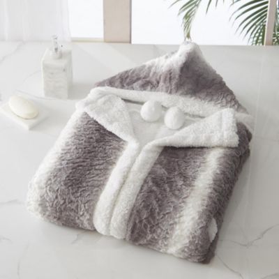 Chic Home Animal Pattern Robe Super Soft Ultra Plush Micromink Coral Fleece Sherpa Lined
