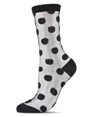 Memoi Women's Polka Dot Sheer Ankle Socks