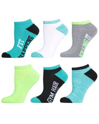 Memoi Women's Fit Happens Half Cushioned Low-Cut Socks 6 Pack