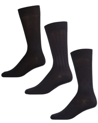 Memoi Men's Cotton Blend Argyle Crew Socks 3-Pack