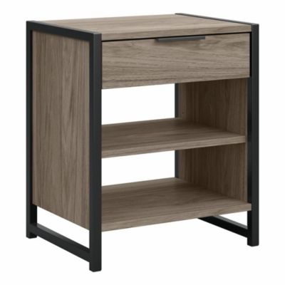 Kathy Ireland Home Home Kathy IrelandÂ® Home By Bush Furniture Atria Small Nightstand With Drawer And Shelves In Modern Hickory