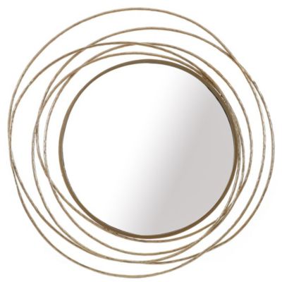 Luxen Home LuxenhÃ¶me Gold Metal Frame Round Wall Mirror