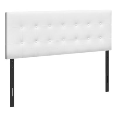 Contemporary Home Living 63"" White And Black Contemporary Button-Tufted Upholstered Queen Size Bed Headboard