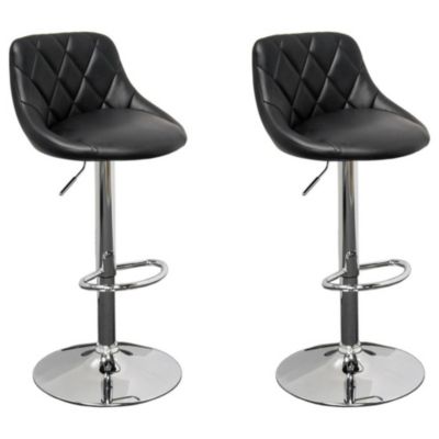 Best Master Furniture Claire Faux Leather Adjustable Swivel Bar Stools, Set Of 2