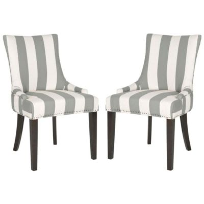 Safavieh Lester 19''h Awning Stripes Dining Chair (Set Of 2) - Flat Nail Heads