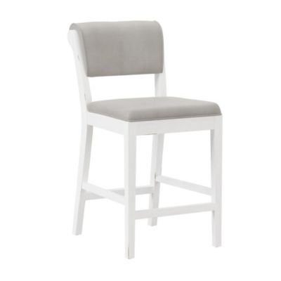 Hillsdale Furniture Clarion Wood And Upholstered Panel Back Counter Height Stool, Sea White