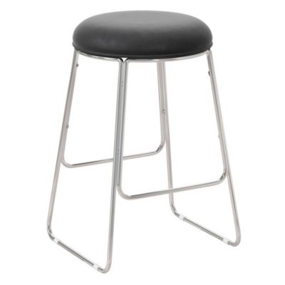 Hillsdale Furniture Southlake Backless Metal Counter Height Stool, Chrome With Black Vinyl