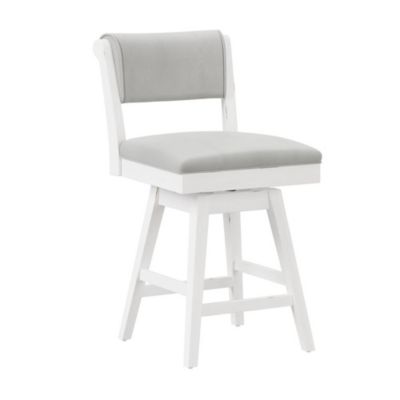 Hillsdale Furniture Clarion Wood And Upholstered Counter Height Swivel Stool, Sea White, 0 -  796995243811