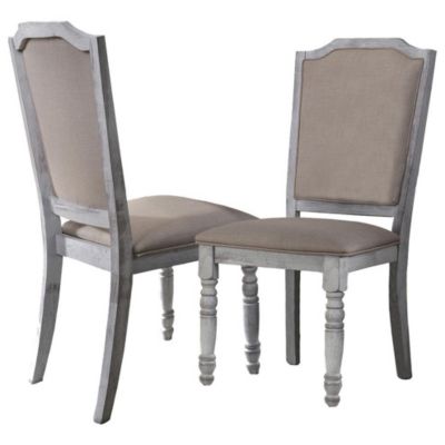 Best Master Furniture Karen Rustic White Farmhouse Style Dining Chairs, Set Of 2