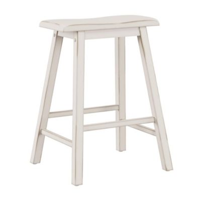 Hillsdale Furniture Moreno Non-Swivel Backless Counter Height Stool - Sea White Wood Finish