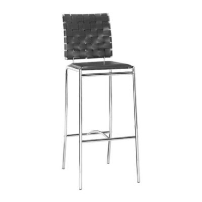Zuo Home Kitchen Criss Cross Bar Chair, Black - Pack Of 2
