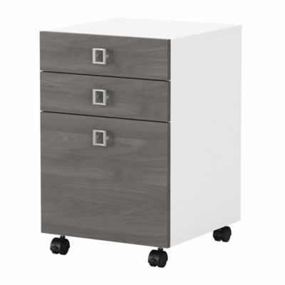 Bush Business Furniture Echo 3 Drawer Mobile File Cabinet, Pure White/modern Gray