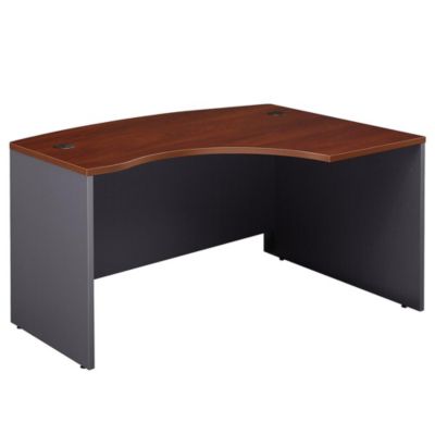 Bush Business Furniture Series C 60W X 43D Right Handed L Bow Desk, Hansen Cherry/graphite Gray