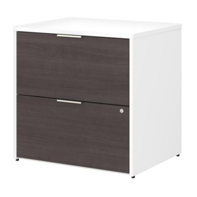 Bush Business Furniture Jamestown 2 Drawer Lateral File Cabinet - Assembled, Storm Gray/white