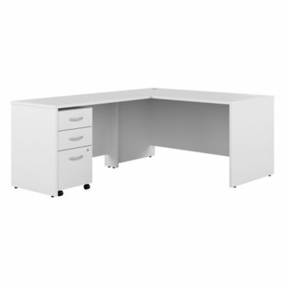 Bush Business Furniture Studio C 66W X 30D L-Shaped Desk With 3 Drawer Mobile File Cabinet