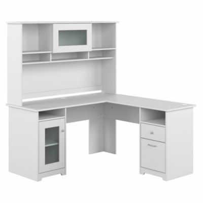 Bush Business Furniture Cabot 60W L Shaped Computer Desk With Hutch And Storage