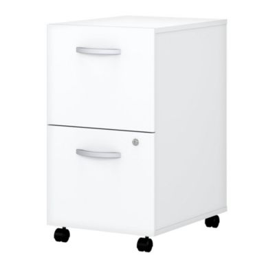 Bush Business Furniture Easy Office 2 Drawer Mobile File Cabinet - Assembled ,white