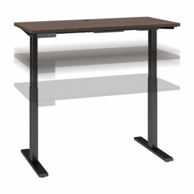 Bush Business Furniture Move 60 Series By 48W X 24D Height Adjustable Standing Desk, Black Walnut/black Powder Coat