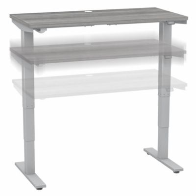 Bush Business Furniture Move 40 Series By 48W X 24D Electric Height Adjustable Standing Desk - Platinum Gray/cool Gray Metallic
