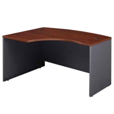 Bush Business Furniture Series C 60W X 43D Left Handed L Bow Desk, Hansen Cherry/graphite Gray