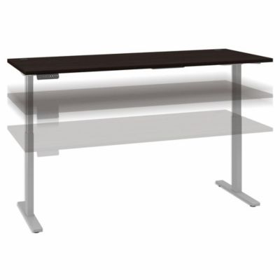 Bush Business Furniture Move 60 Series By 72W X 30D Electric Height Adjustable Standing Desk - Black Walnut/cool Gray Metallic