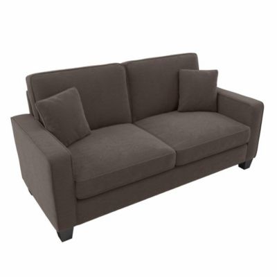 Bush Business Furniture Stockton 73W Sofa In Chocolate Brown Microsuede Fabric