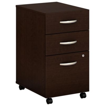 Bush Business Furniture Series C 3 Drawer Mobile File Cabinet - Assembled, Mocha Cherry