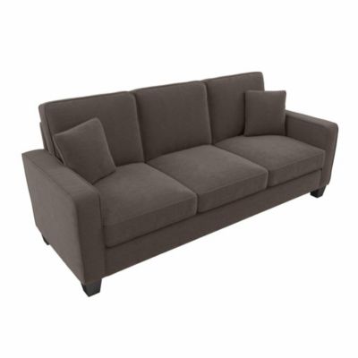 Bush Business Furniture Stockton 85W Sofa In Chocolate Brown Microsuede Fabric