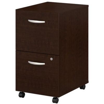 Bush Business Furniture Series C 2 Drawer Mobile File Cabinet - Assembled, Mocha Cherry