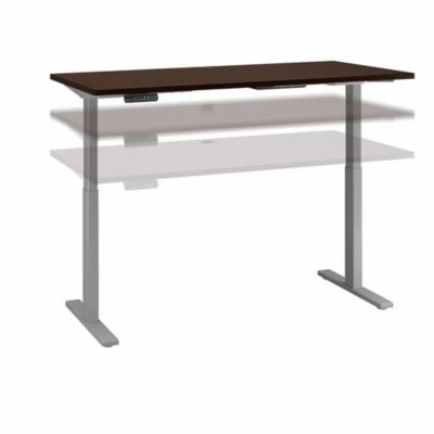 Bush Business Furniture Move 60 Series By 60W X 30D Height Adjustable Standing Desk, Mocha Cherry/cool Gray Metallic