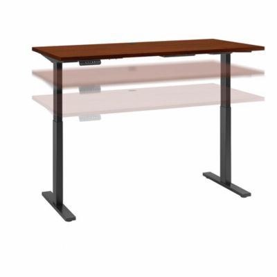 Bush Business Furniture Move 60 Series By 60W X 30D Height Adjustable Standing Desk, Hansen Cherry/black Powder Coat