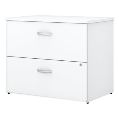 Bush Business Furniture Easy Office 2 Drawer Lateral File Cabinet - Assembled ,white