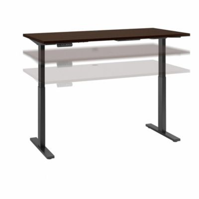 Bush Business Furniture Move 60 Series By 60W X 30D Height Adjustable Standing Desk, Mocha Cherry/black Powder Coat