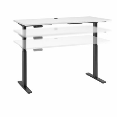 Bush Business Furniture Move 60 Series By 60W X 30D Height Adjustable Standing Desk, White/black Powder Coat