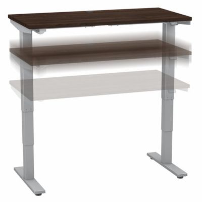 Bush Business Furniture Move 40 Series By 48W X 24D Electric Height Adjustable Standing Desk - Black Walnut/cool Gray Metallic