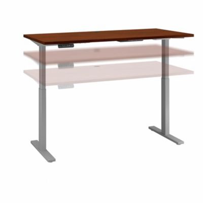 Bush Business Furniture Move 60 Series By 60W X 30D Height Adjustable Standing Desk, Hansen Cherry/cool Gray Metallic