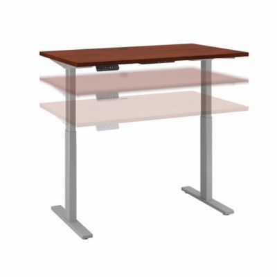 Bush Business Furniture Move 60 Series By 48W X 24D Height Adjustable Standing Desk, Hansen Cherry/cool Gray Metallic