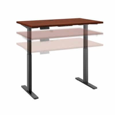 Bush Business Furniture Move 60 Series By 48W X 24D Height Adjustable Standing Desk, Hansen Cherry/black Powder Coat