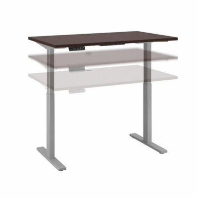 Bush Business Furniture Move 60 Series By 48W X 24D Height Adjustable Standing Desk, Mocha Cherry/cool Gray Metallic