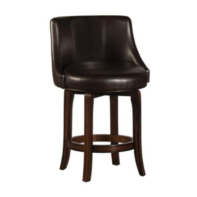 Hillsdale Furniture Napa Valley Swivel Counter Height Stool - Brown Leather, Dark Brown, 0 -  796995988217