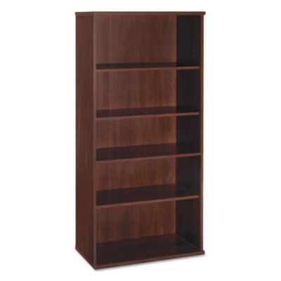 Bush Business Furniture Series C Collection Bookcase, Five-Shelf, 35.63W X 15.38D X 72.78H, Hansen Cherry