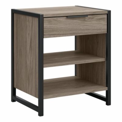Kathy IrelandÂ® Home By Bush Furniture Atria Small End Table With Drawer And Shelves, Modern Hickory