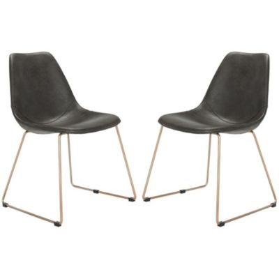 Safavieh Dorian Midcentury Modern Leather Dining Chair, Ach7003A-Set2