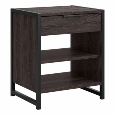 Kathy IrelandÂ® Home By Bush Furniture Atria Small End Table With Drawer And Shelves In Charcoal Gray