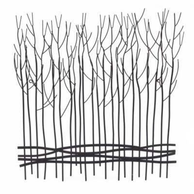 Luxen Home Rustic Black Large Metal Abstract Field Of Trees Wall Decor