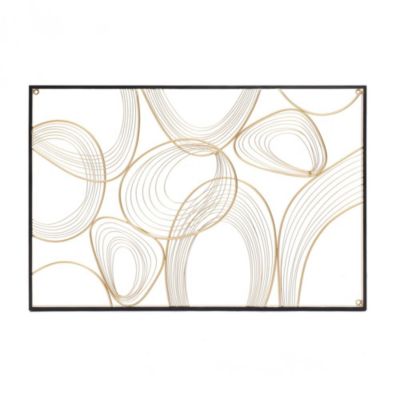 Luxen Home Gold And Black Abstract Metal Rectangular Metal Wall Decor