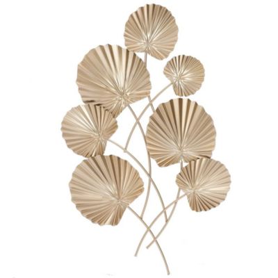 Luxen Home Gold Palm Leaf Metal Wall Decor